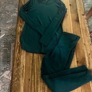 EUC Beyond the Bump turquoise Leggings Matching Set -Sz S